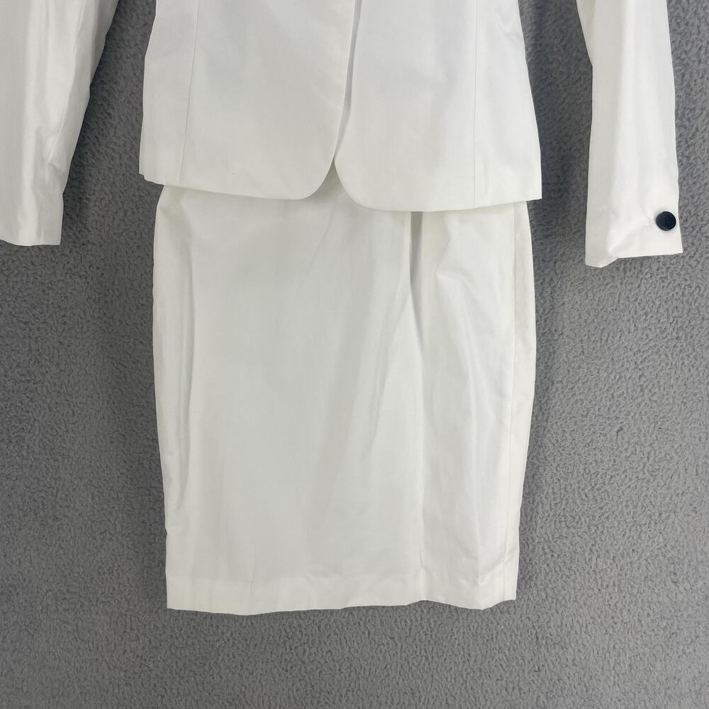 Calvin Klein Jacket Dress Set Womens 2 White Black Belted Sheath Blazer CS84016A - Picture 9 of 16